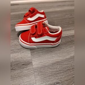Vans Red and White Toddler Sneakers